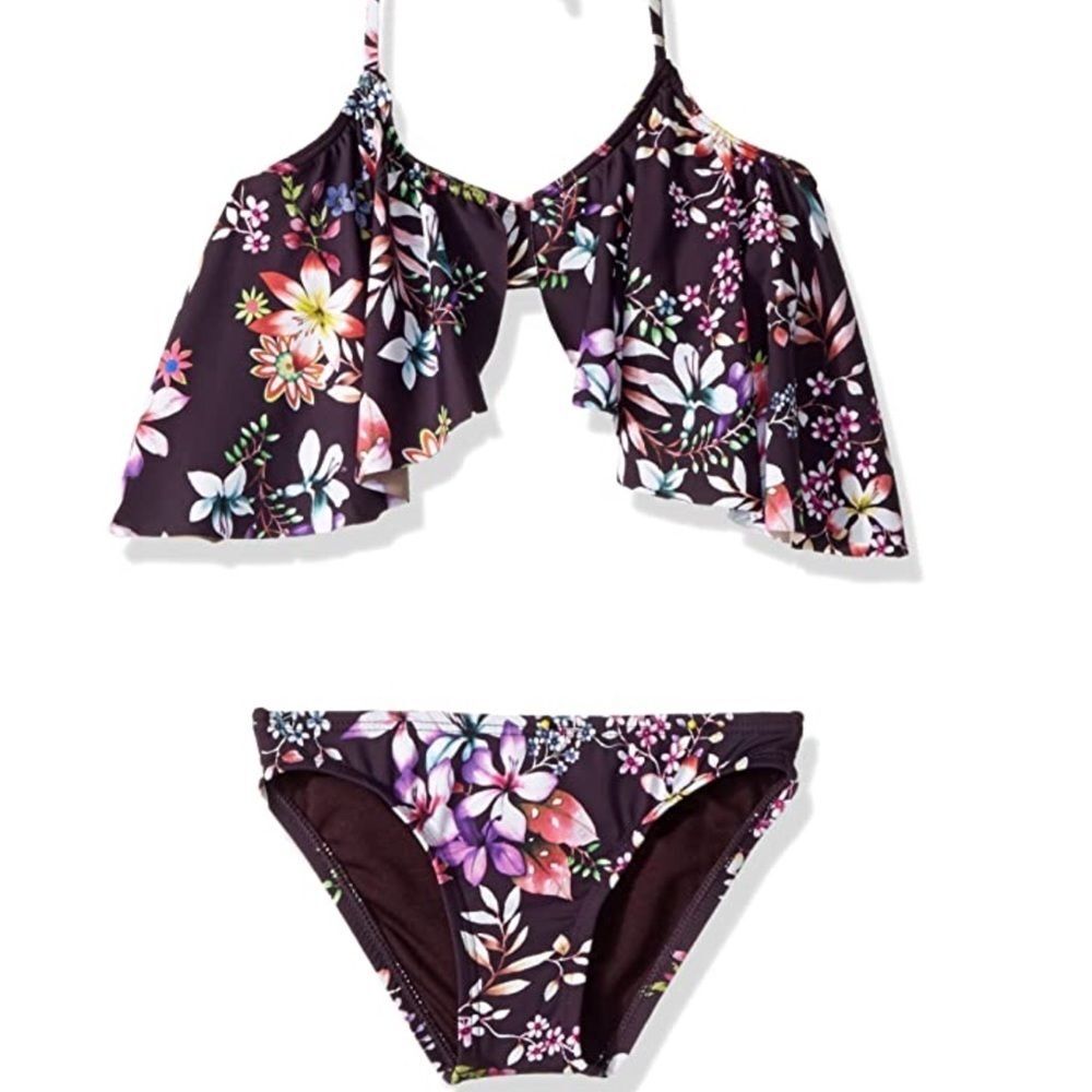 Girls Hobie 2 Piece Set Burgundy Print